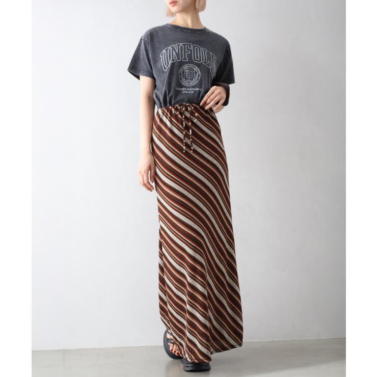 バイヤスボーダーロングスカート | SpRay | 詳細画像12 