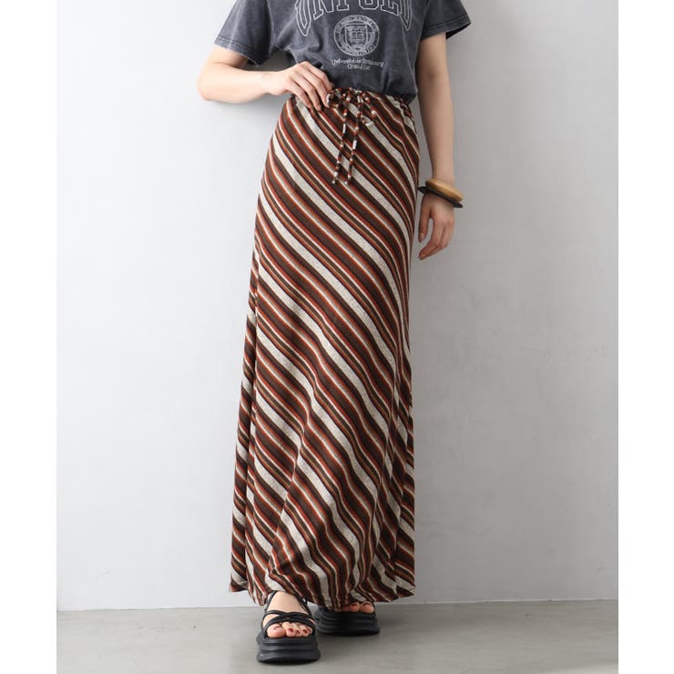 バイヤスボーダーロングスカート | SpRay | 詳細画像13 