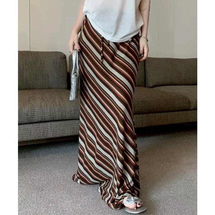 バイヤスボーダーロングスカート | SpRay | 詳細画像2 