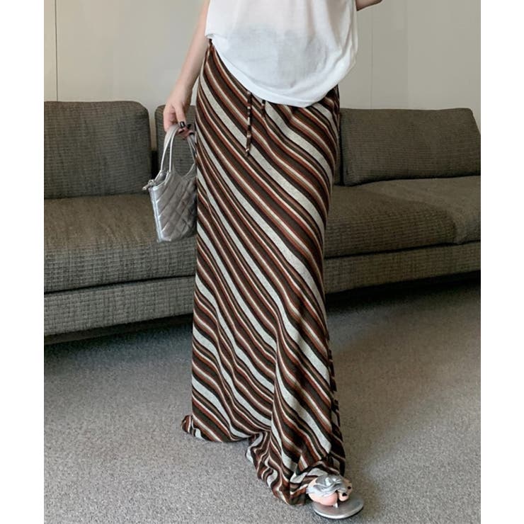 バイヤスボーダーロングスカート | SpRay | 詳細画像4 