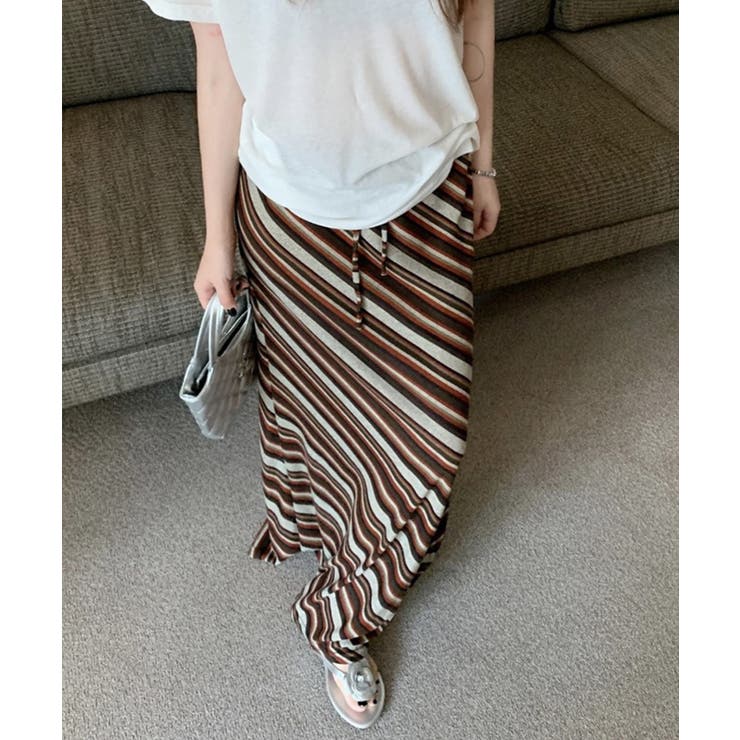 バイヤスボーダーロングスカート | SpRay | 詳細画像7 