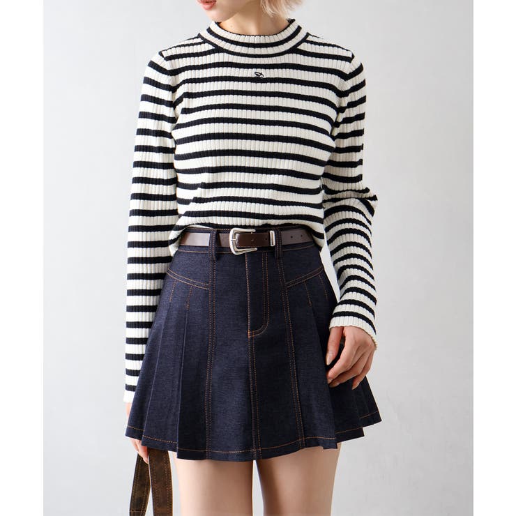 ベルト付きステッチプリーツミニスカート | SpRay | 詳細画像2 