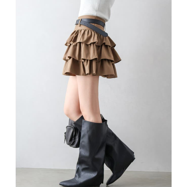 ベルト付ティアードミニスカート | SpRay | 詳細画像21 