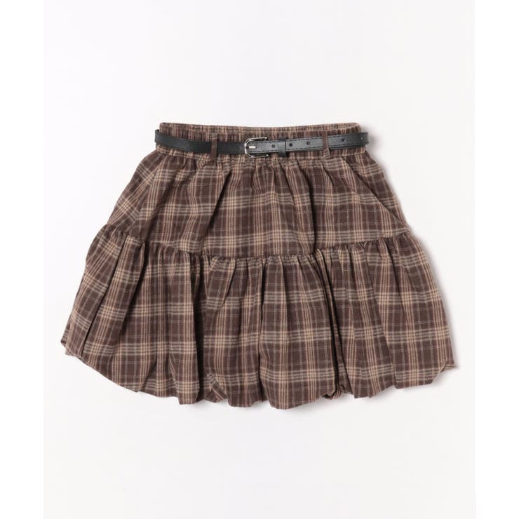 ベルト付きチェックバルーンミニスカート | SpRay | 詳細画像12 