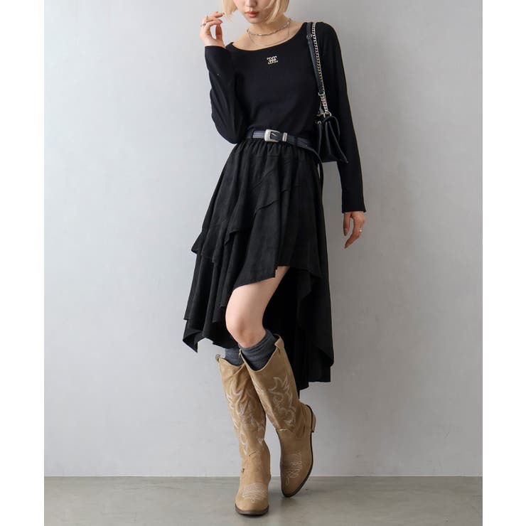 フェイクスウェードフリルヘムスカート | SpRay | 詳細画像8 