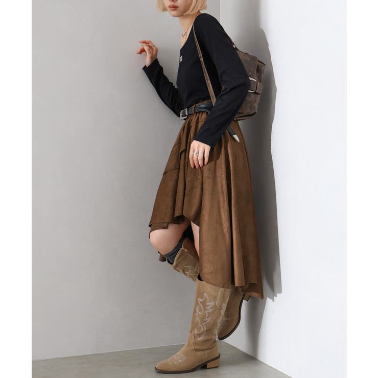 フェイクスウェードフリルヘムスカート | SpRay | 詳細画像15 