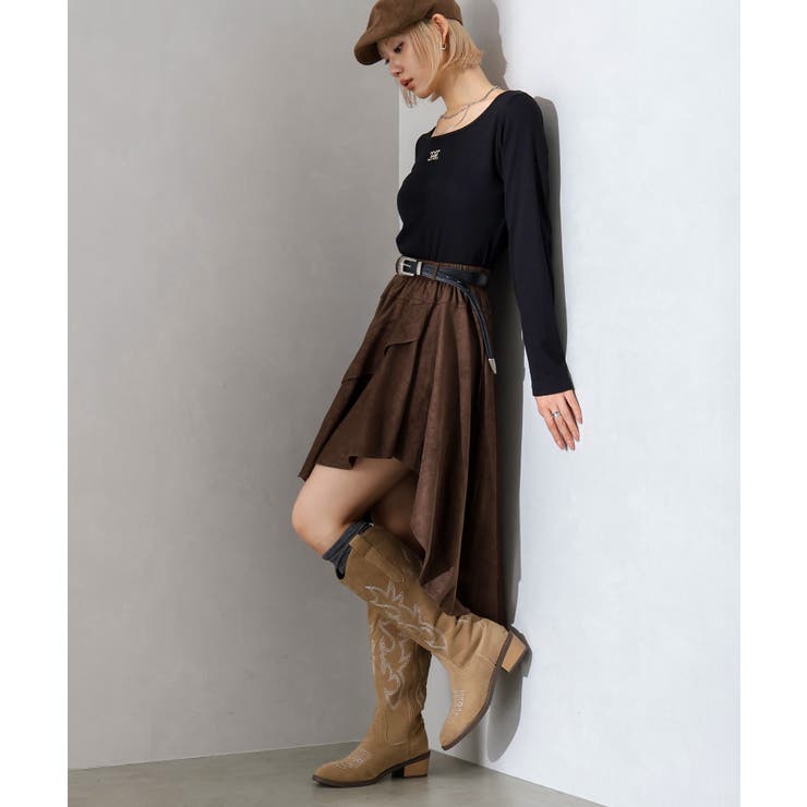 フェイクスウェードフリルヘムスカート | SpRay | 詳細画像5 