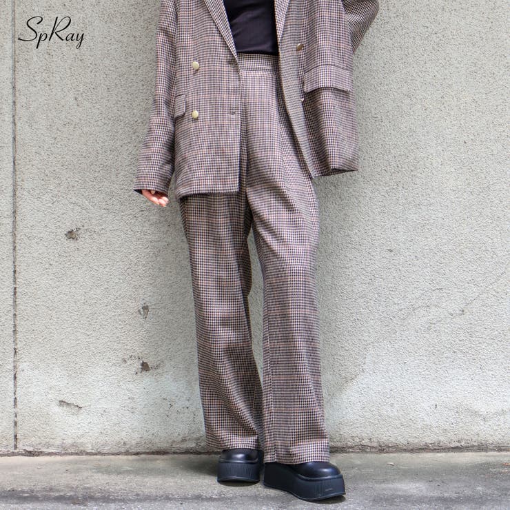 チェックタックストレートパンツ | SpRay | 詳細画像1 