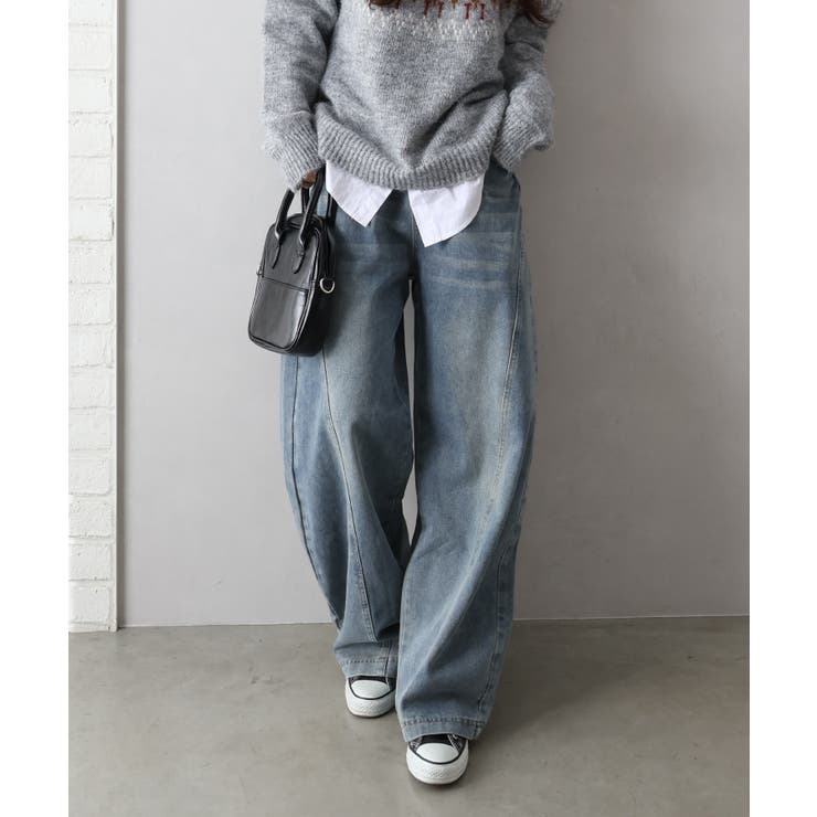 ブルー | デニムバレルパンツ | SpRay