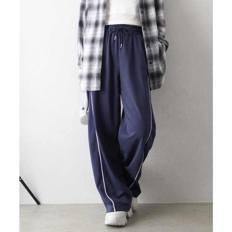 ネイビー | パイピングスウェットパンツ | SpRay