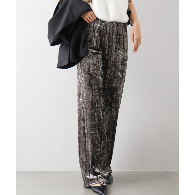 チャコールグレー | クラッシュベロアパンツ | SpRay