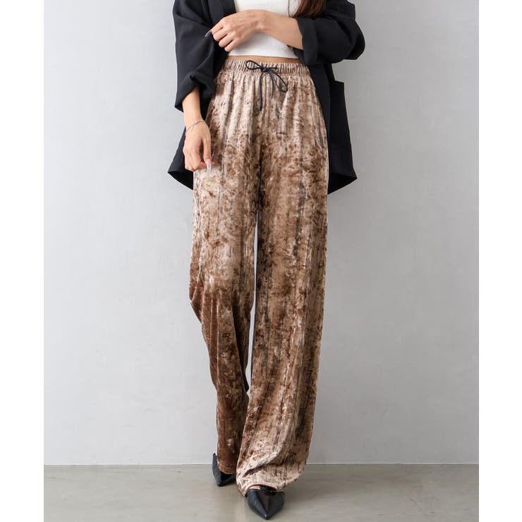 ブラウン | クラッシュベロアパンツ | SpRay