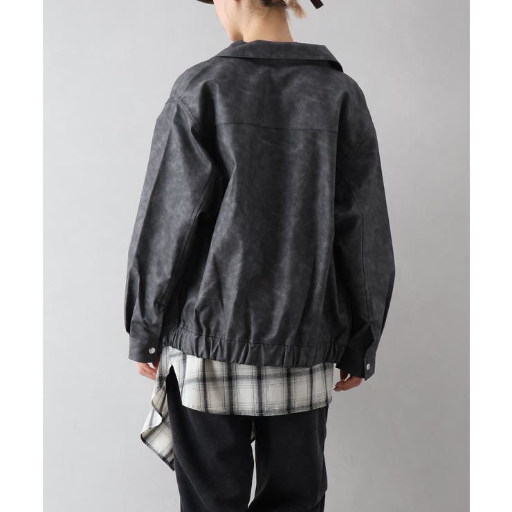 フェイクレザーZipブルゾン | SpRay | 詳細画像9 