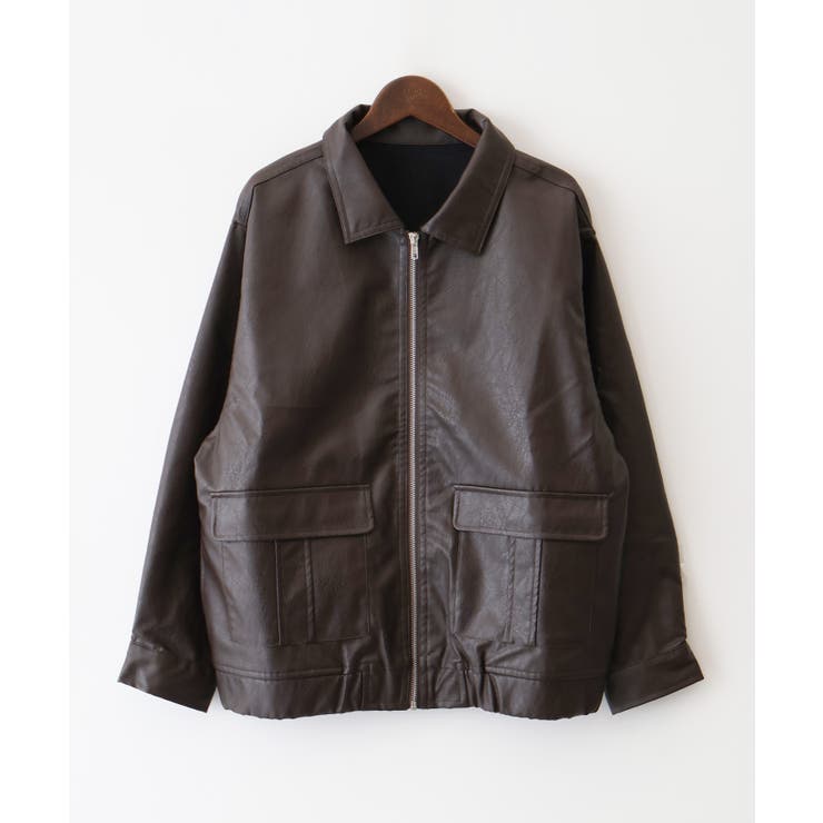 フェイクレザーZipブルゾン | SpRay | 詳細画像21 