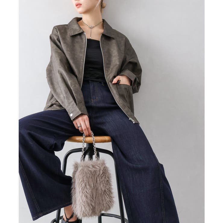 フェイクレザーZipブルゾン | SpRay | 詳細画像29 