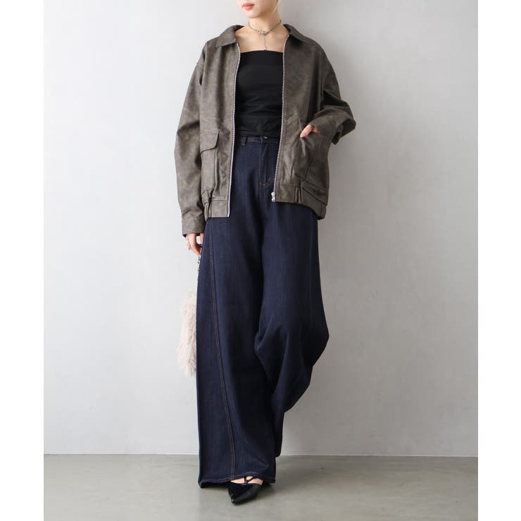 フェイクレザーZipブルゾン | SpRay | 詳細画像36 