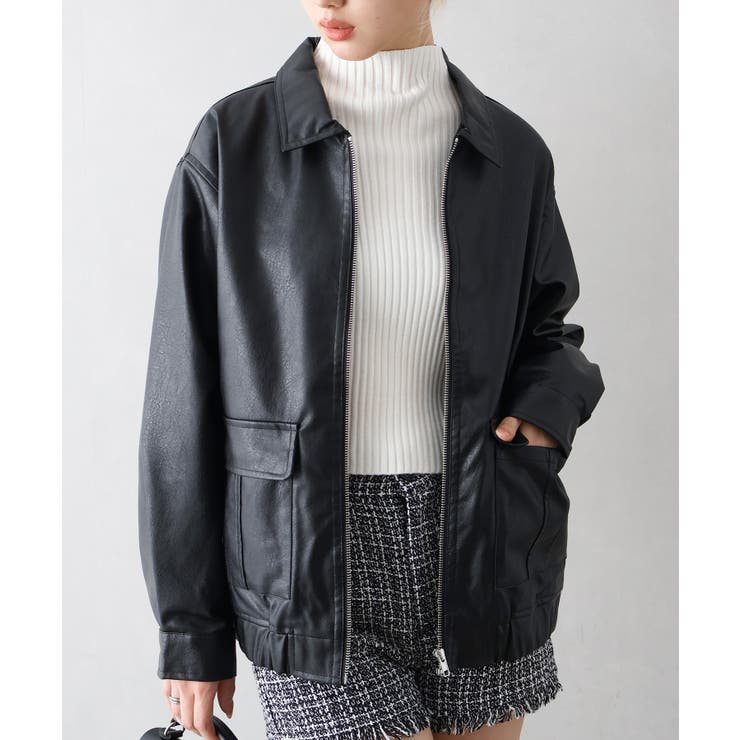 フェイクレザーZipブルゾン | SpRay | 詳細画像41 