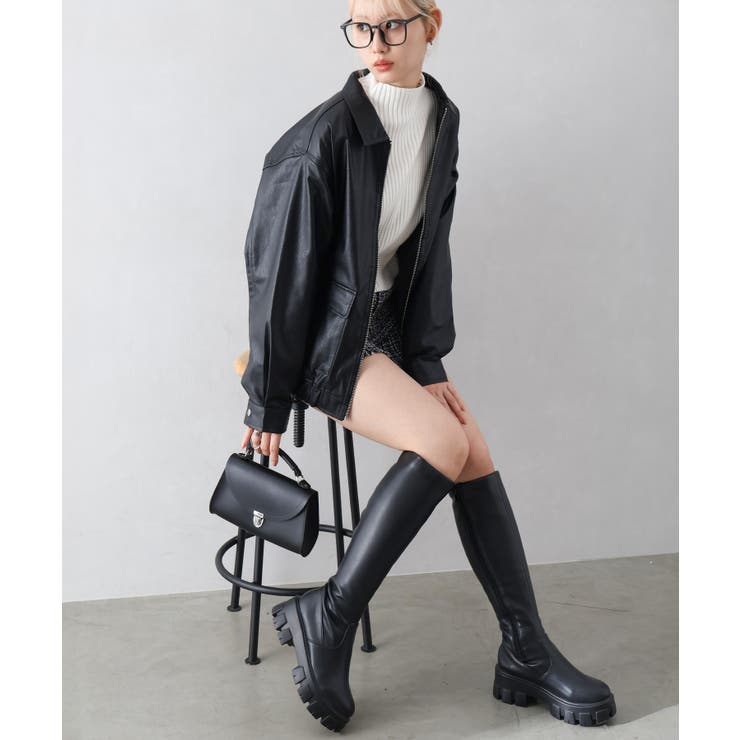 フェイクレザーZipブルゾン | SpRay | 詳細画像44 