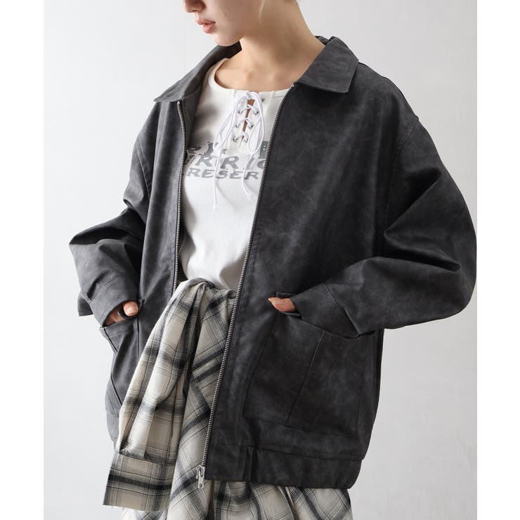 フェイクレザーZipブルゾン | SpRay | 詳細画像6 