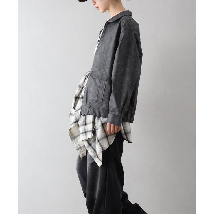 フェイクレザーZipブルゾン | SpRay | 詳細画像8 