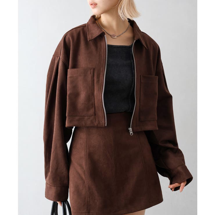 スウェードポンチＺＩＰショートブルゾン | SpRay | 詳細画像11 