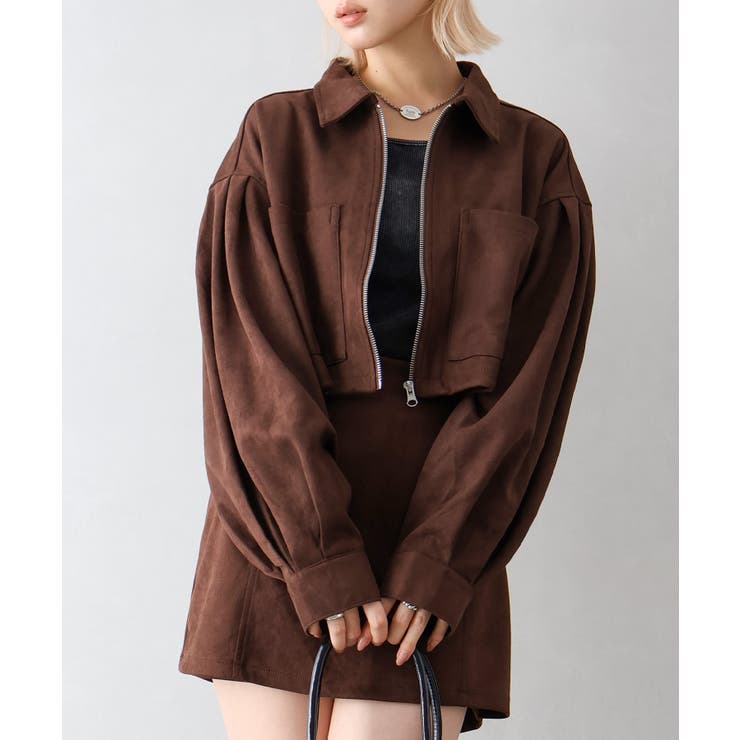 スウェードポンチＺＩＰショートブルゾン | SpRay | 詳細画像14 