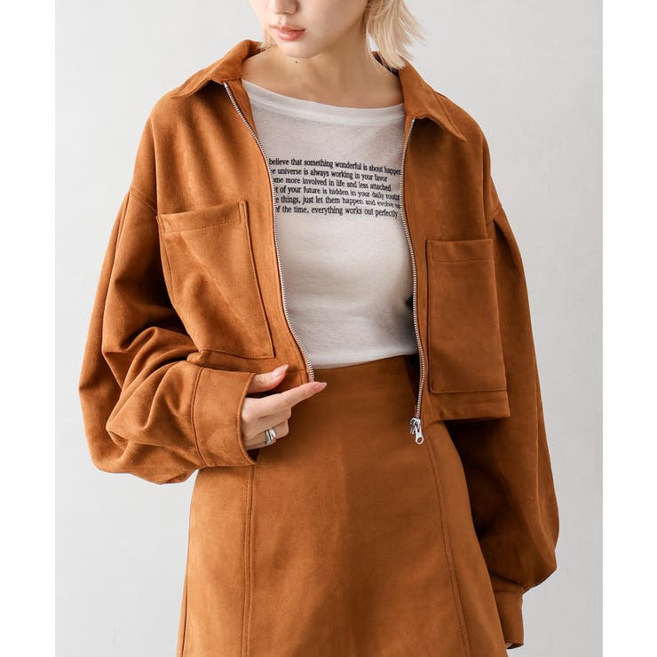 新品同様 B-USDED ハンドメイド 最高級スウェード ブルゾン スウェードポンチZIPショートブルゾン[品番：SPRW0010765]｜SpRay