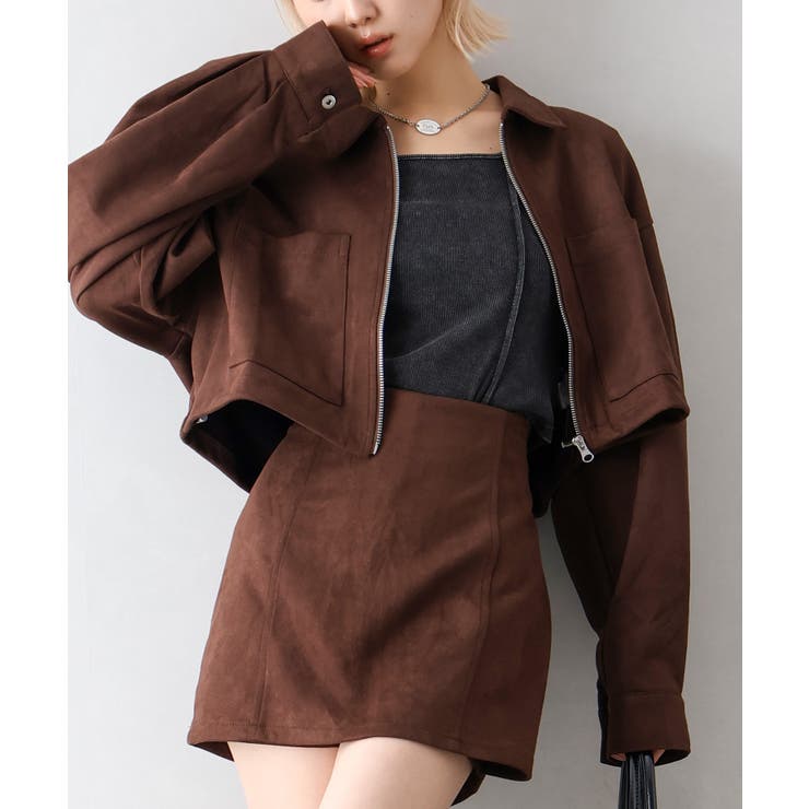 スウェードポンチZIPショートブルゾン[品番：SPRW0010765]｜SpRay