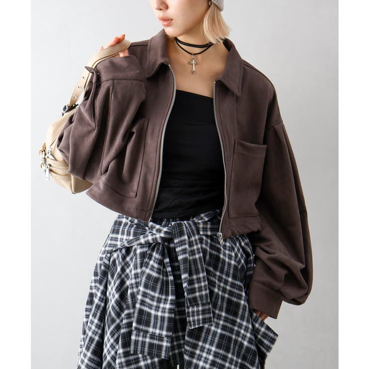 スウェードポンチＺＩＰショートブルゾン | SpRay | 詳細画像25 