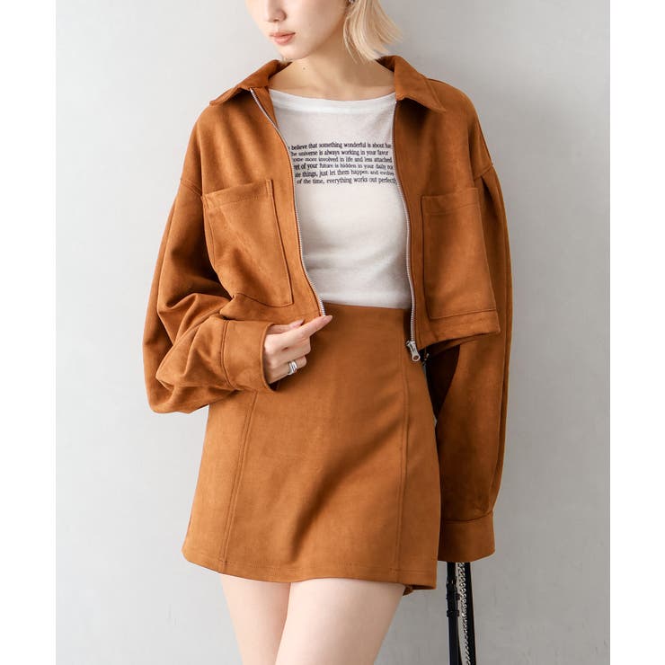 スウェードポンチＺＩＰショートブルゾン | SpRay | 詳細画像2 