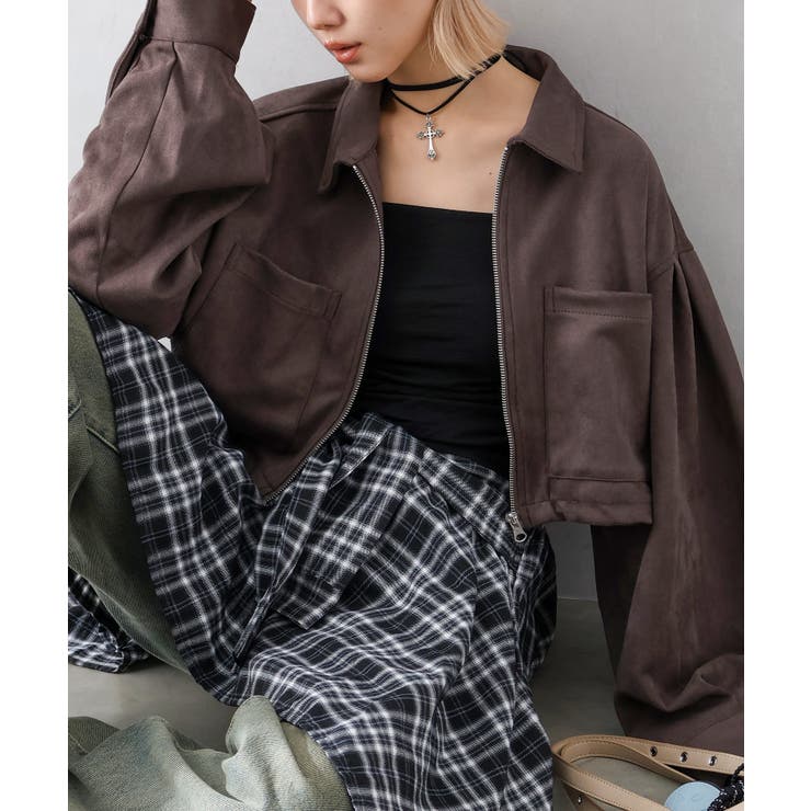 スウェードポンチＺＩＰショートブルゾン | SpRay | 詳細画像28 