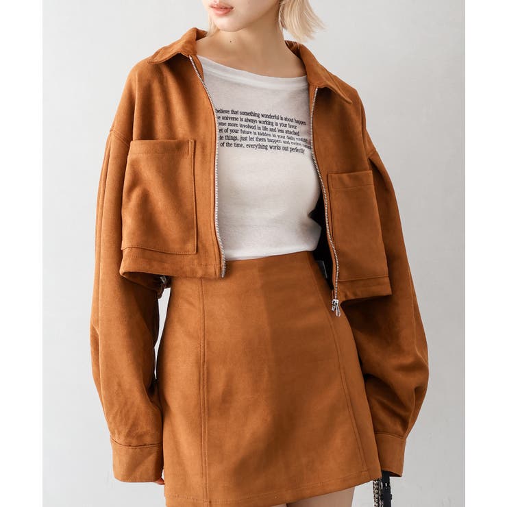 スウェードポンチＺＩＰショートブルゾン | SpRay | 詳細画像3 