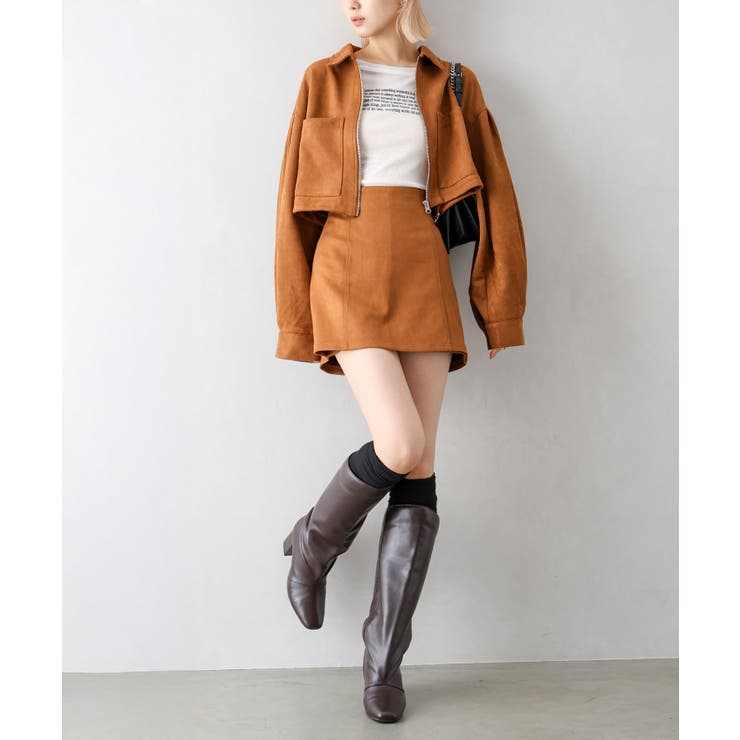 スウェードポンチＺＩＰショートブルゾン | SpRay | 詳細画像4 