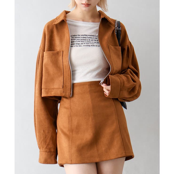 スウェードポンチＺＩＰショートブルゾン | SpRay | 詳細画像5 