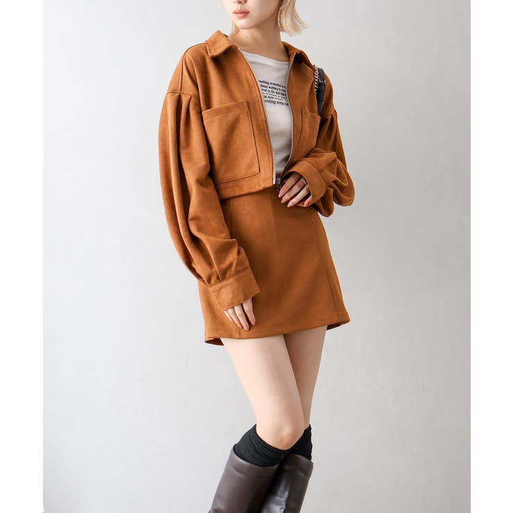 スウェードポンチZIPショートブルゾン[品番：SPRW0010765]｜SpRay