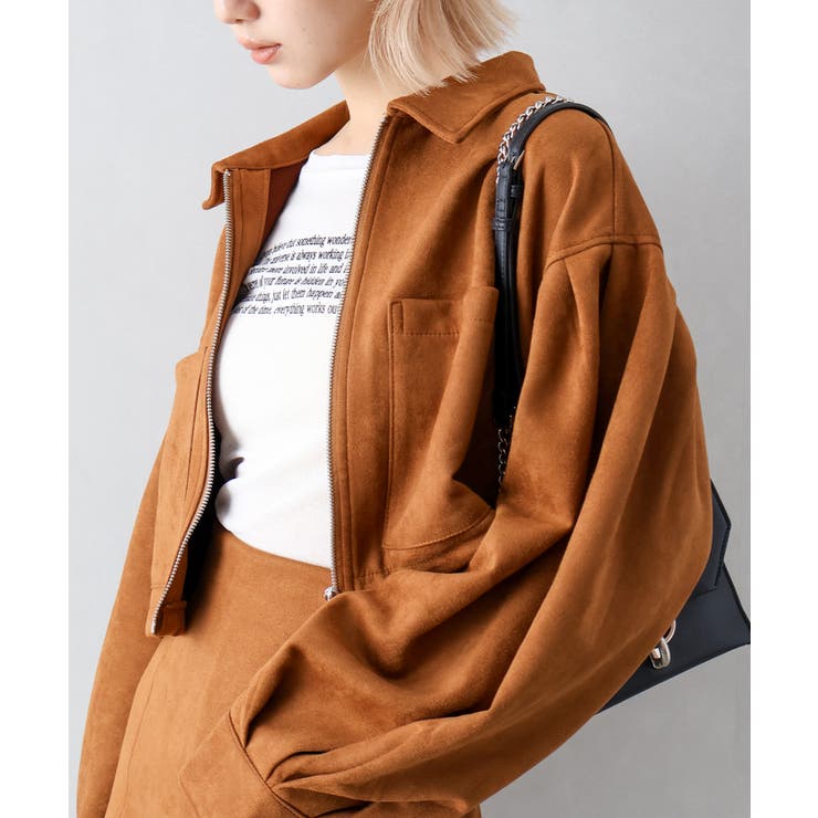 スウェードポンチＺＩＰショートブルゾン | SpRay | 詳細画像7 