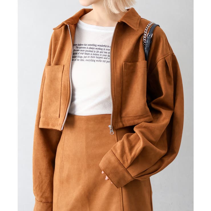 スウェードポンチＺＩＰショートブルゾン | SpRay | 詳細画像8 