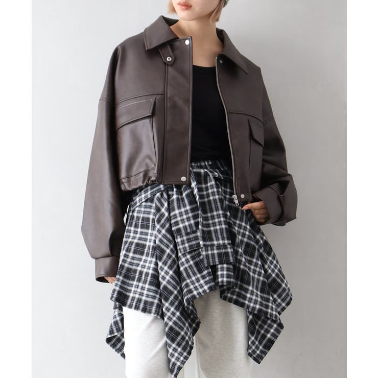 ヴィンテージレザーショートブルゾン | SpRay | 詳細画像10 