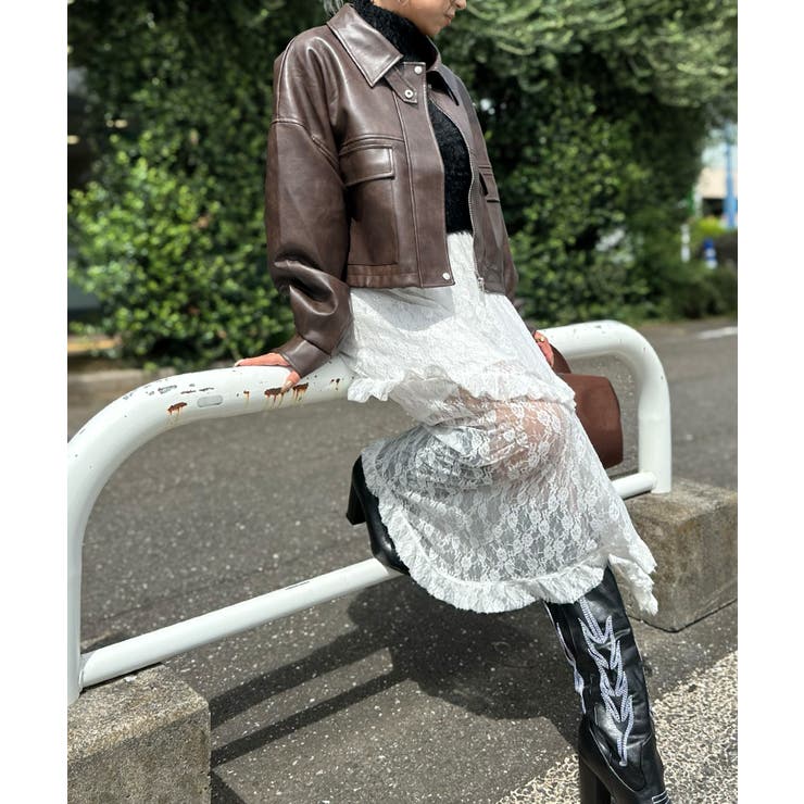 ヴィンテージレザーショートブルゾン | SpRay | 詳細画像21 