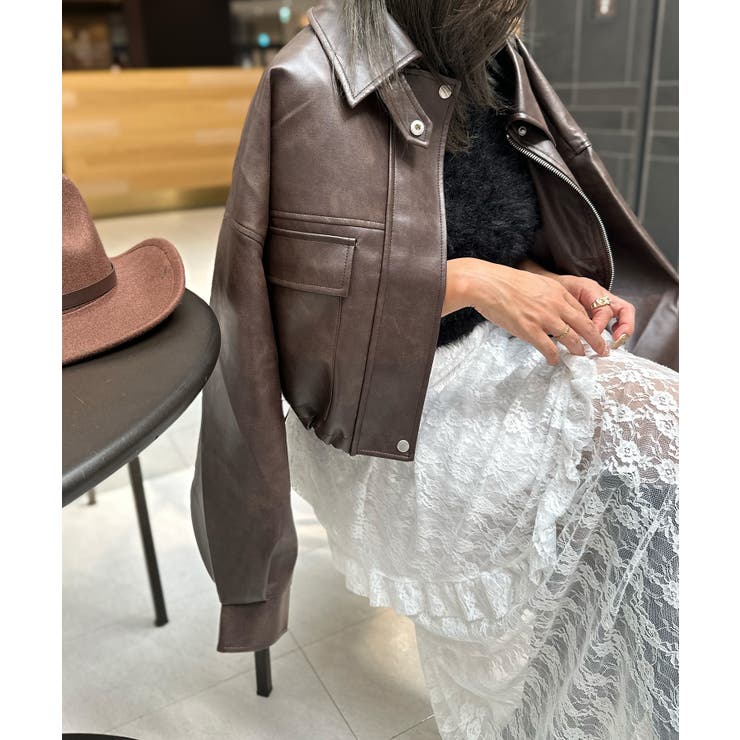 ヴィンテージレザーショートブルゾン | SpRay | 詳細画像22 