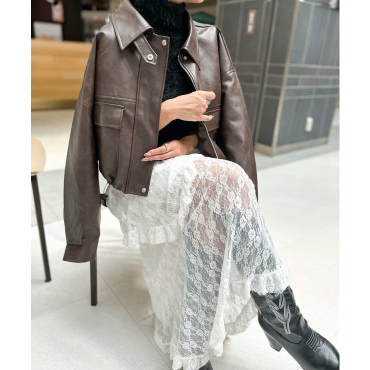 ヴィンテージレザーショートブルゾン | SpRay | 詳細画像24 