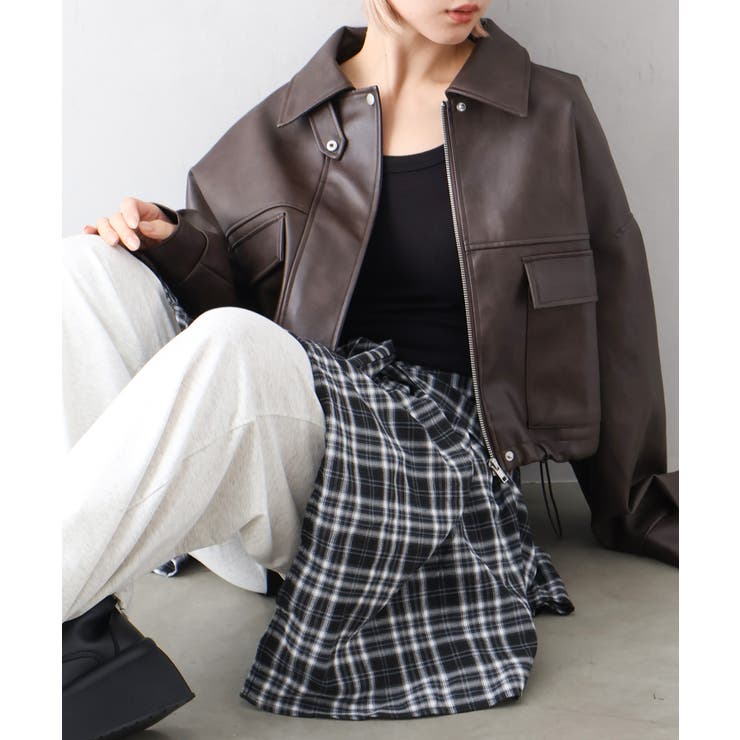 ヴィンテージレザーショートブルゾン | SpRay | 詳細画像2 