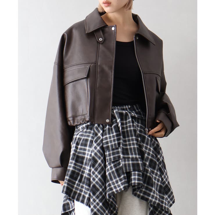 ヴィンテージレザーショートブルゾン | SpRay | 詳細画像4 