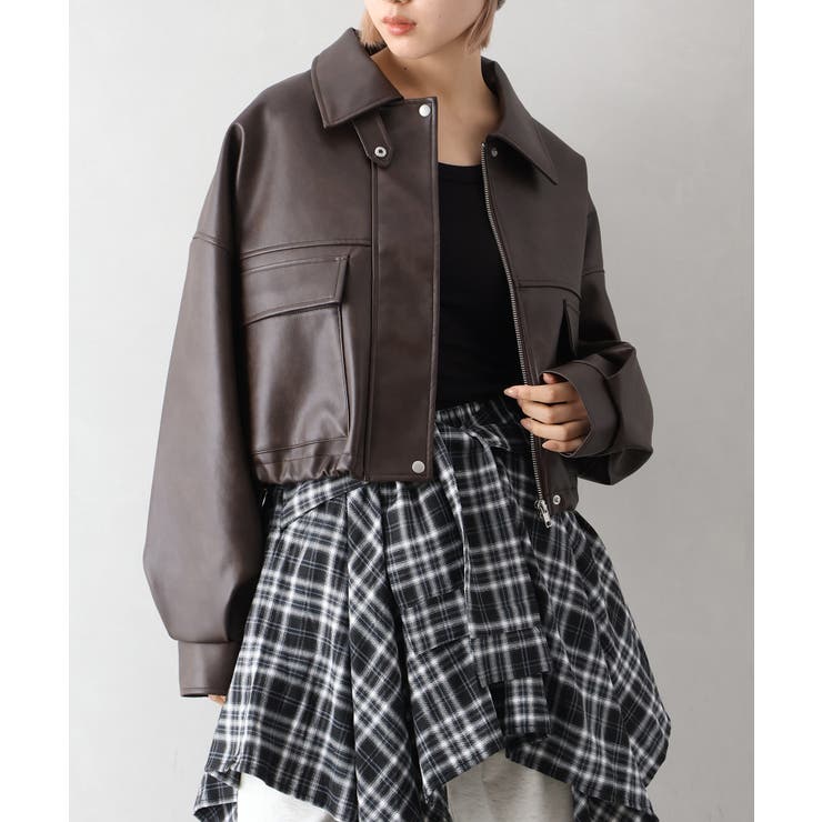 ヴィンテージレザーショートブルゾン | SpRay | 詳細画像6 