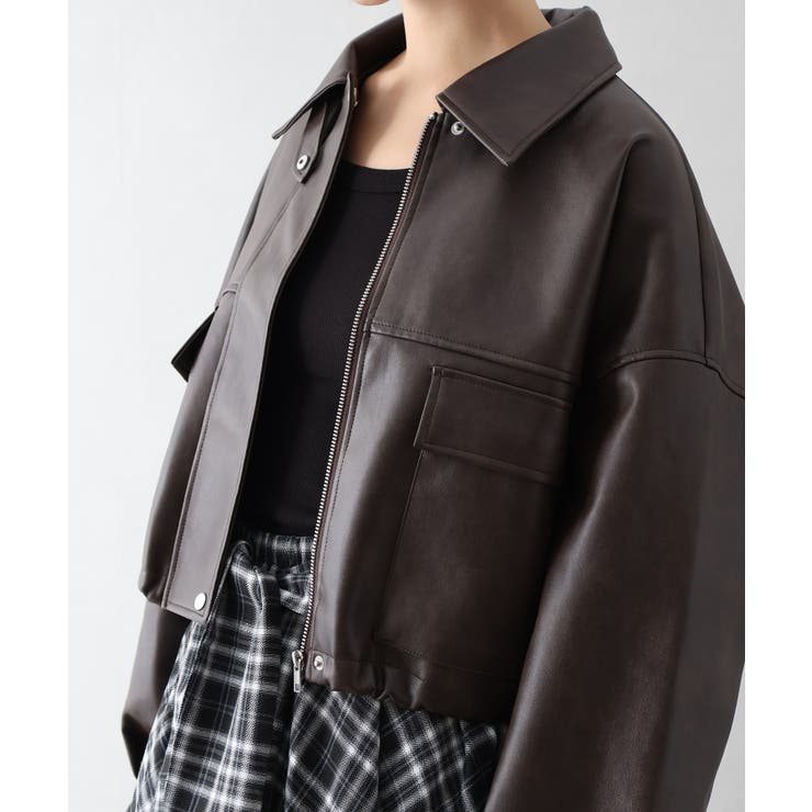 ヴィンテージレザーショートブルゾン | SpRay | 詳細画像8 