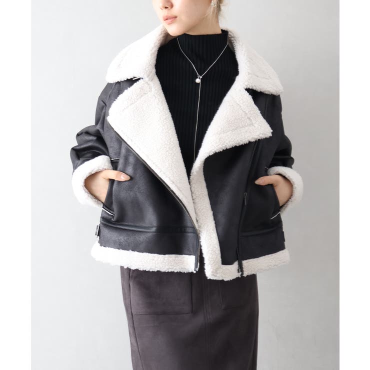 ブラック | フェイクレザームートン | SpRay