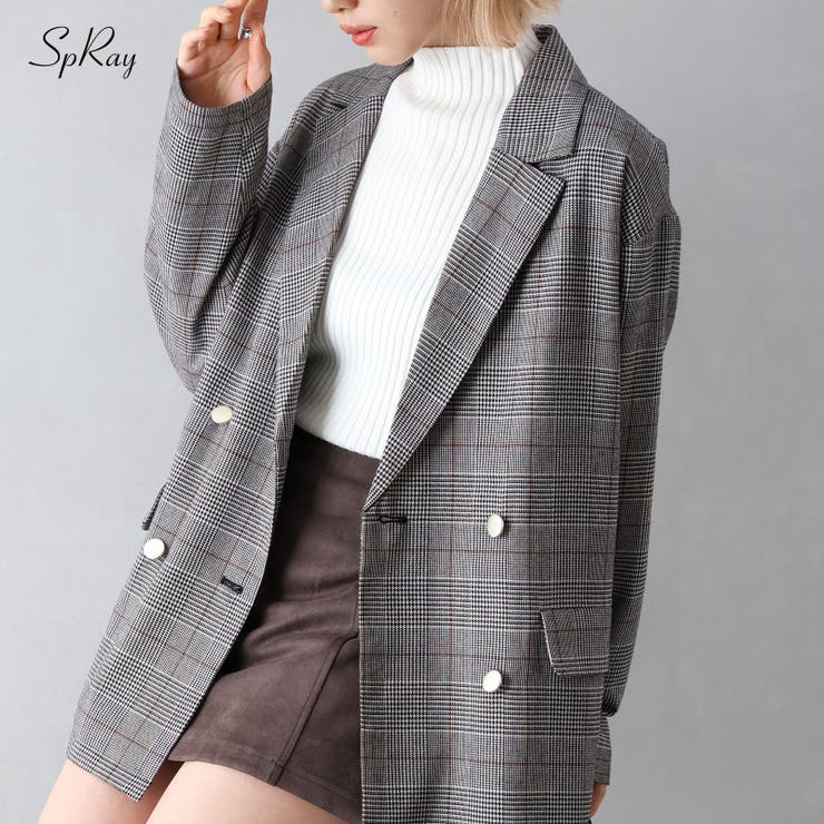 チェックWテーラードジャケット[品番：SPRW0010717]｜SpRay（スプレイ