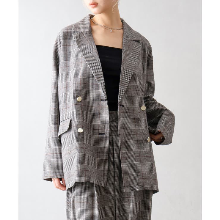 チェックWテーラードジャケット | SpRay | 詳細画像6 