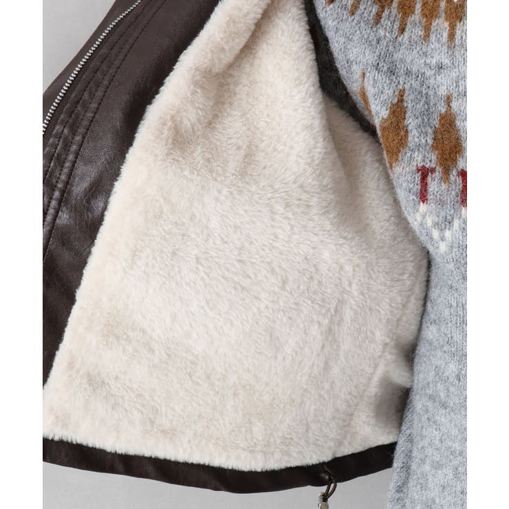 ファー衿フェイクレザーブルゾン | SpRay | 詳細画像24 