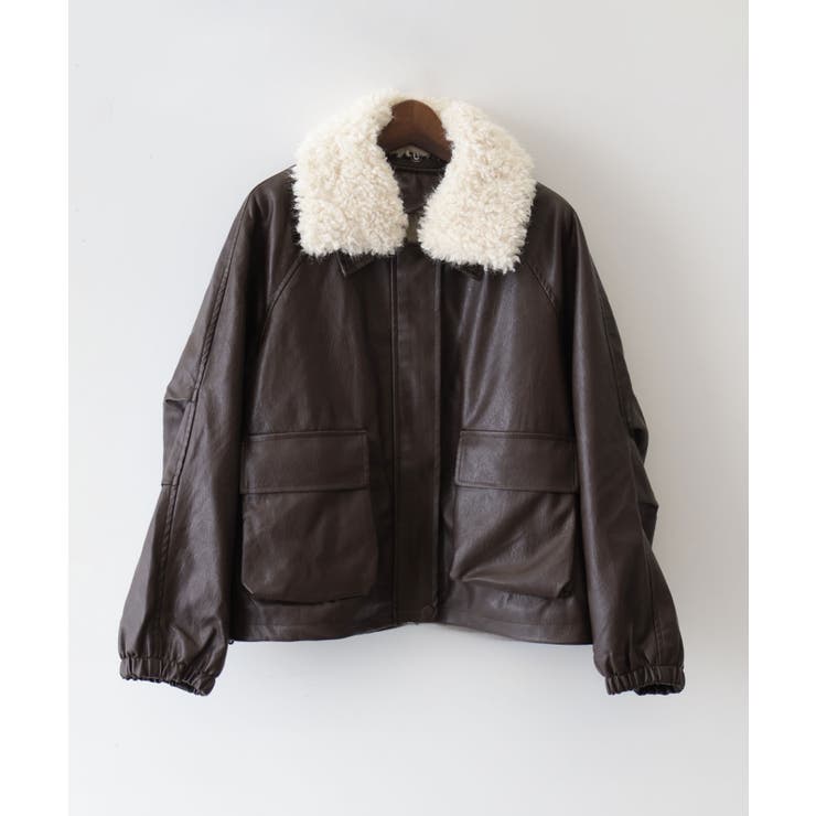 ファー衿フェイクレザーブルゾン | SpRay | 詳細画像28 